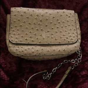 Ostrich Leather Shoulder Purse